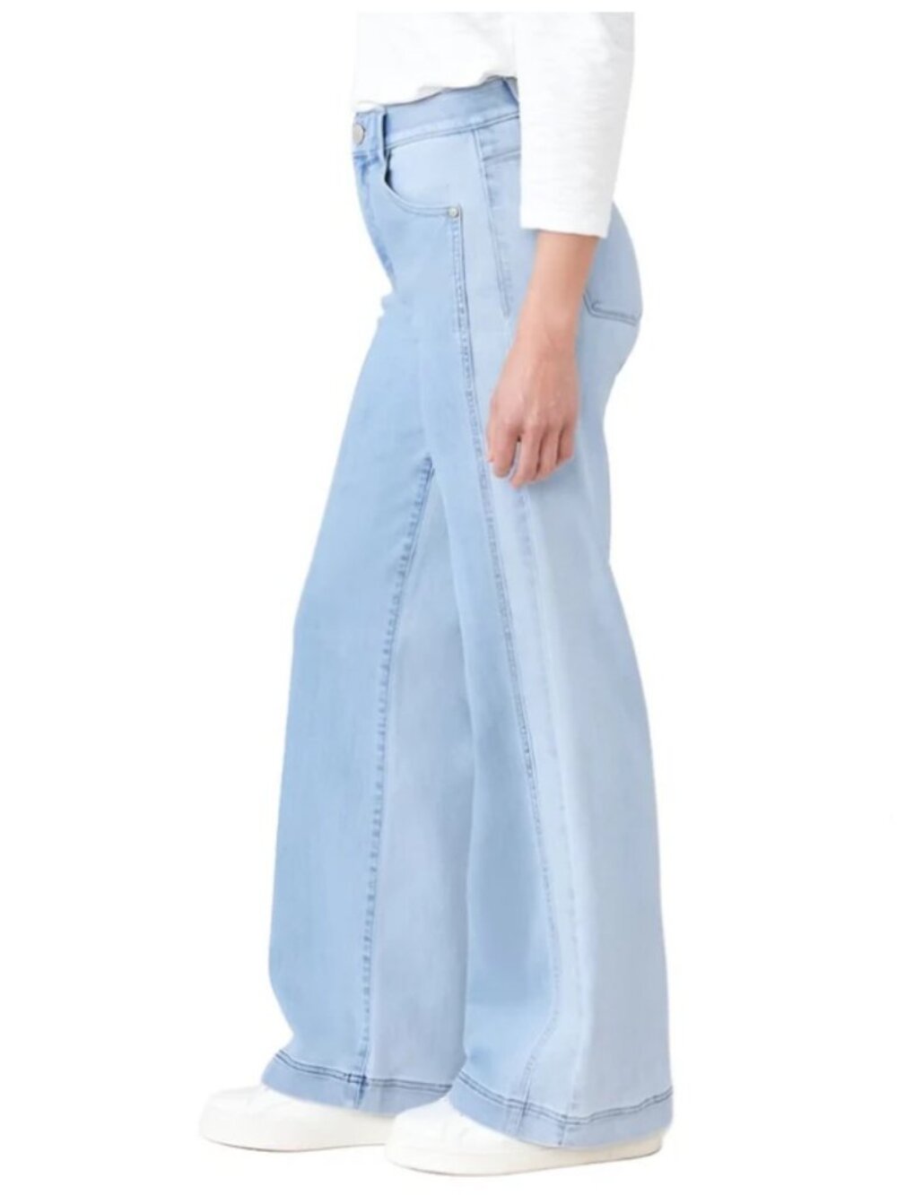Democracy Womens "Ab"solution Skyrise Wide Leg Jeans + Sz 4 - Picture 2 of 7